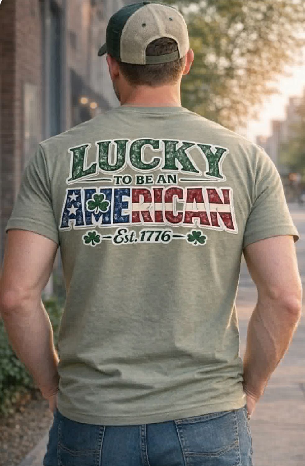 Lucky To Be An American S/S Comfort Color Tee