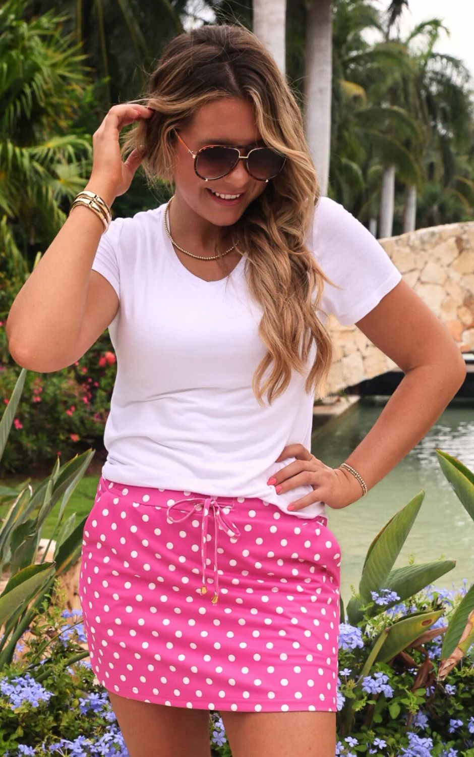 Pink Polka Dot Skort