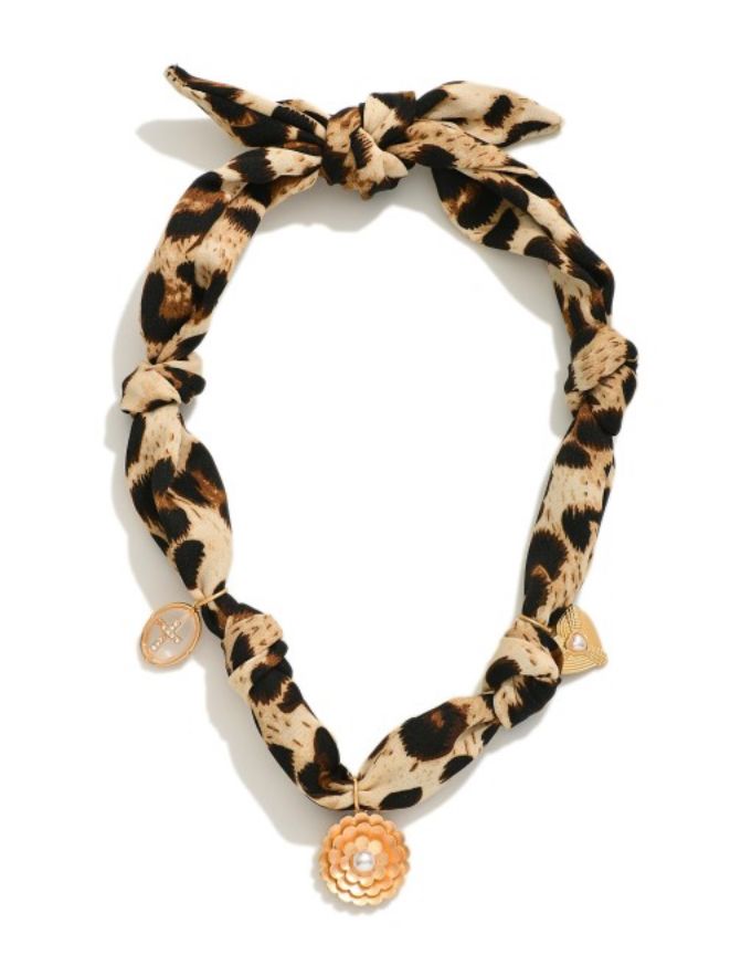 Leopard Bandana Charm Necklace