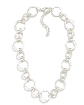 Linked Hammered Metal Tone Circle shape chain