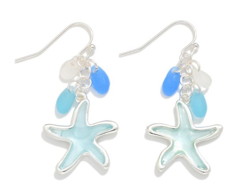 Starfish &amp; Stones Drop Earrings