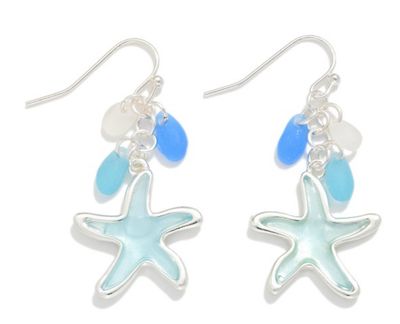 Starfish &amp; Stones Drop blue Earrings