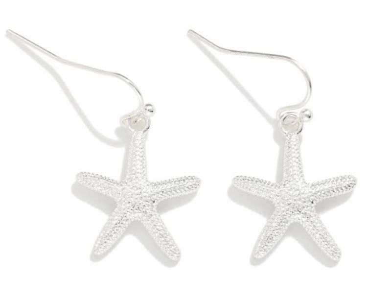 Starfish Metal tone drop earrings