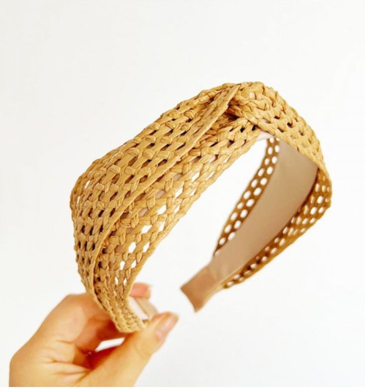 Woven Raffia Knotted Headband