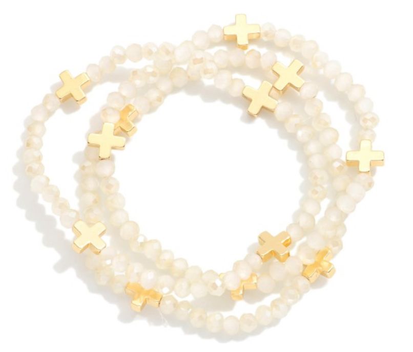 Faceted Beach Stretch Bracelets/set of 3