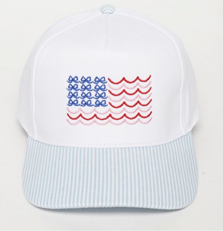 Bow Flag Embroidered Two Tone Baseball Cap