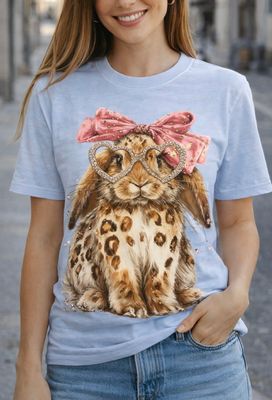 Easter Bunny Coquette Leopard s/s comfort color te