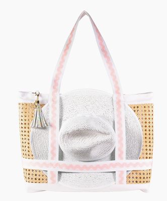 Lily Garden Beach Hat Tote