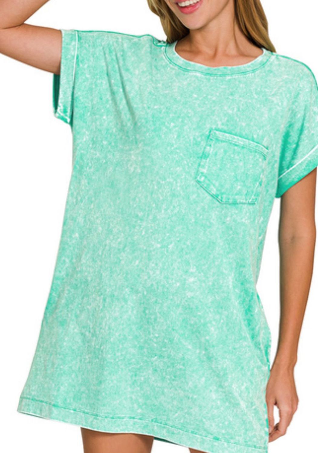 Zenana cotton washed t-shirt dress
