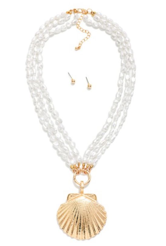 Layered Pearl Beaded Necklace