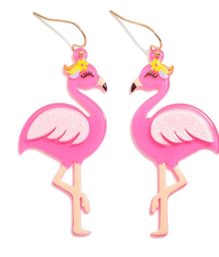 Flamingo Acetate Drop Earrings
