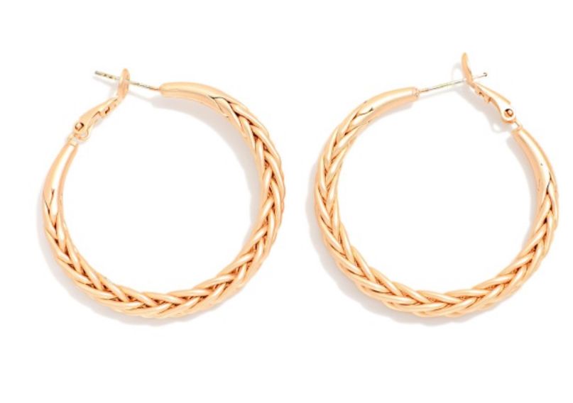 Braided Metal Hoop Earrings