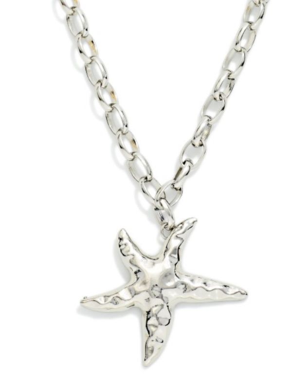 Chain Link Necklace w/Hammered Starfish pendant
