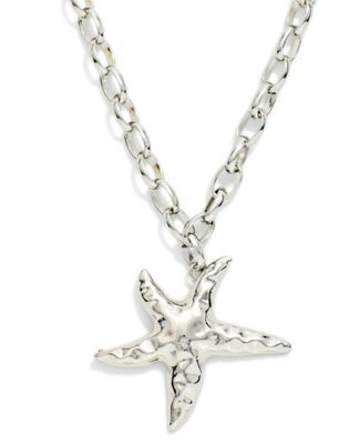 Chain Link Necklace w/Hammered Starfish pendant