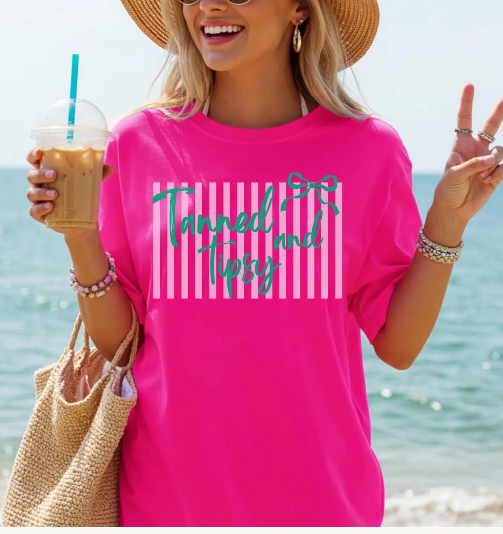 Tanned and Tipsy Comfort Color short sleeve tee