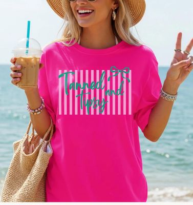Tanned and Tipsy Comfort Color short sleeve tee