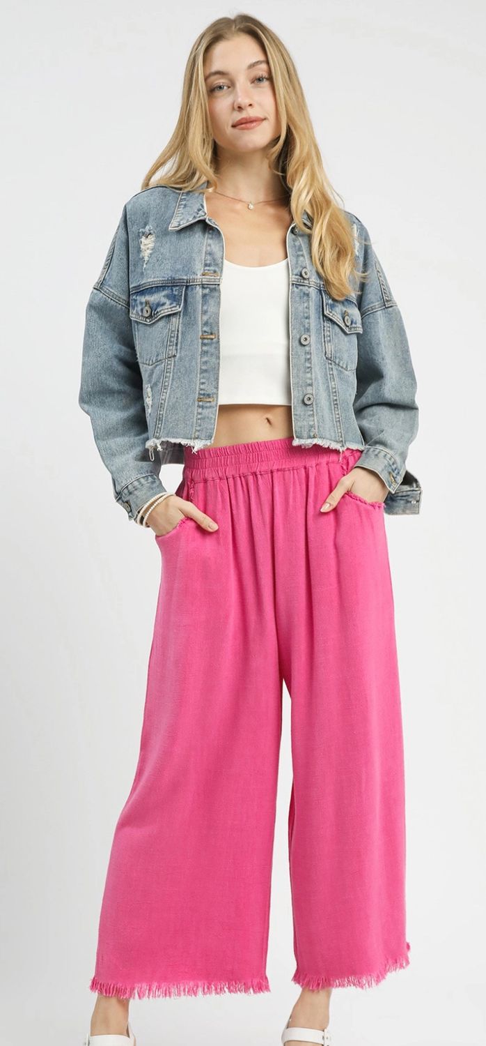 Umgee Wide Leg plus Pant w/Elastic Waist