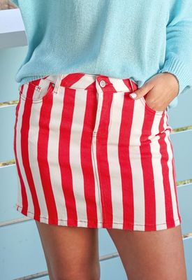 Nova Striped Denim Skirt