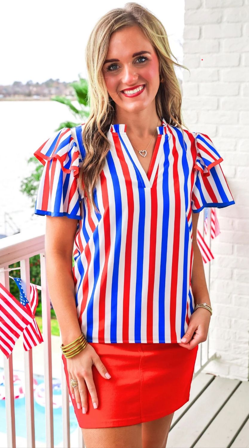 Kennedy Flutter Sleeve Blouse