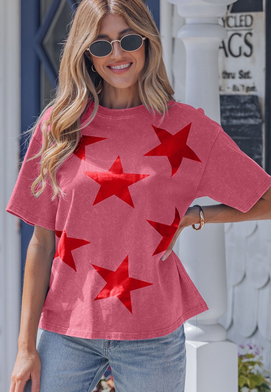 Star Printed Mineral Wash tshirt