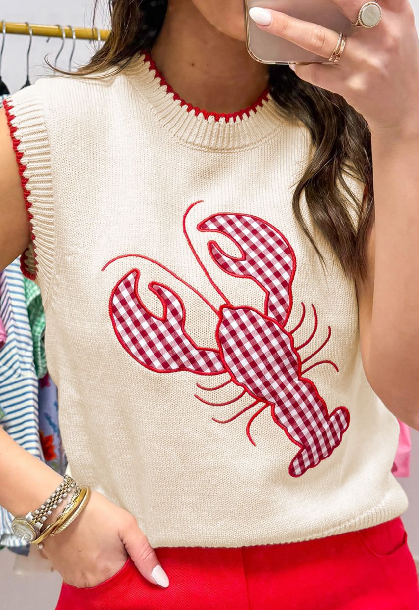 Crawfish Crew Neck Knit Sweater Vest