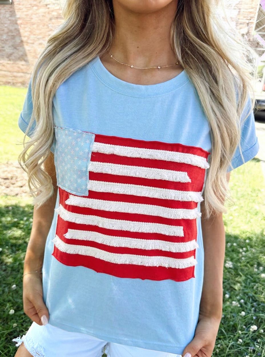 USA Textured  Cap Sleeve top