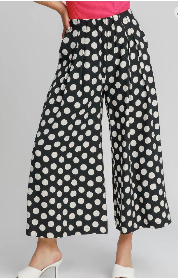 Umgee Playful Polka dot wide leg pants