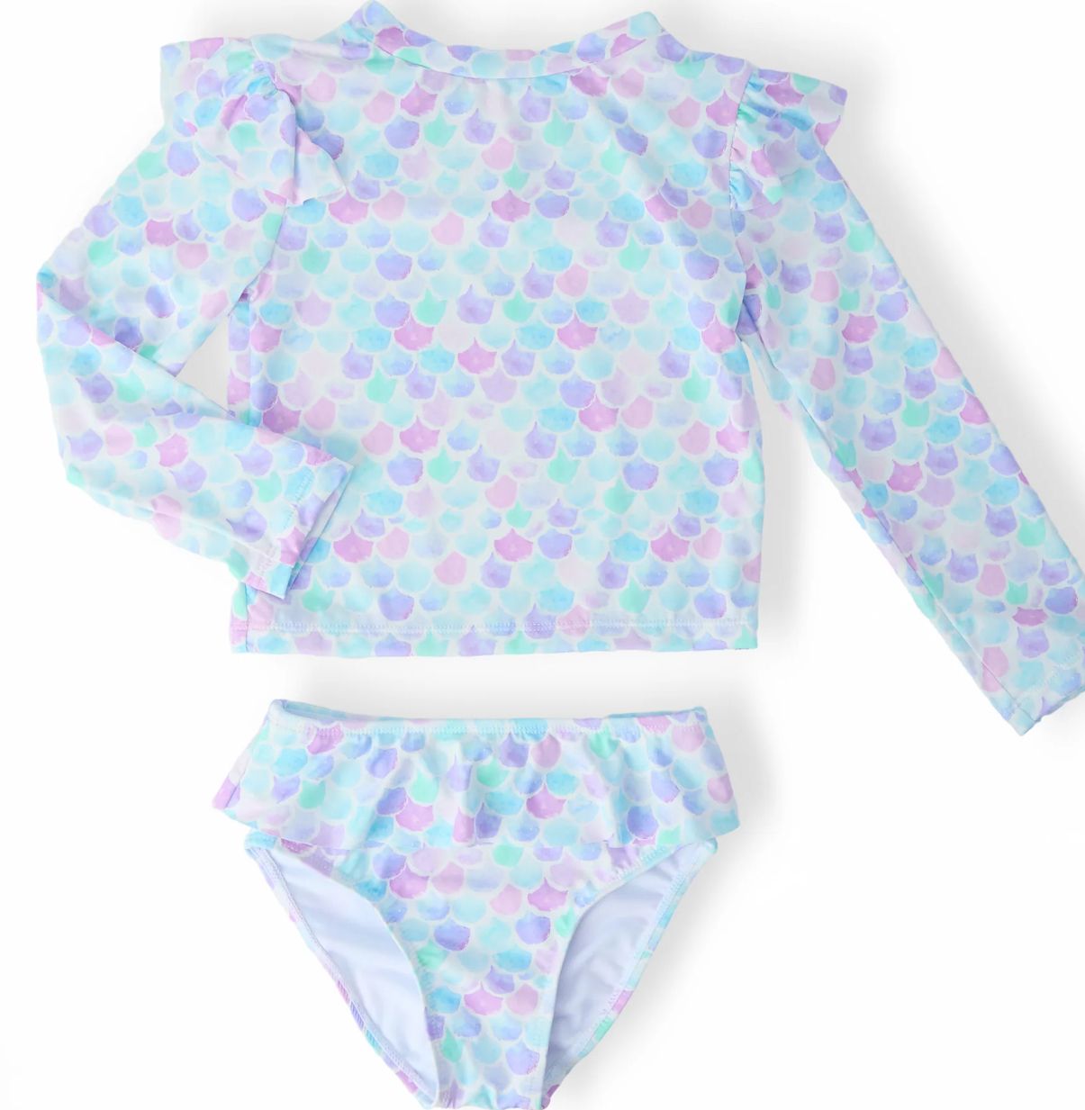 Mermaid Scales l/s flutter rashguard swimsuit set