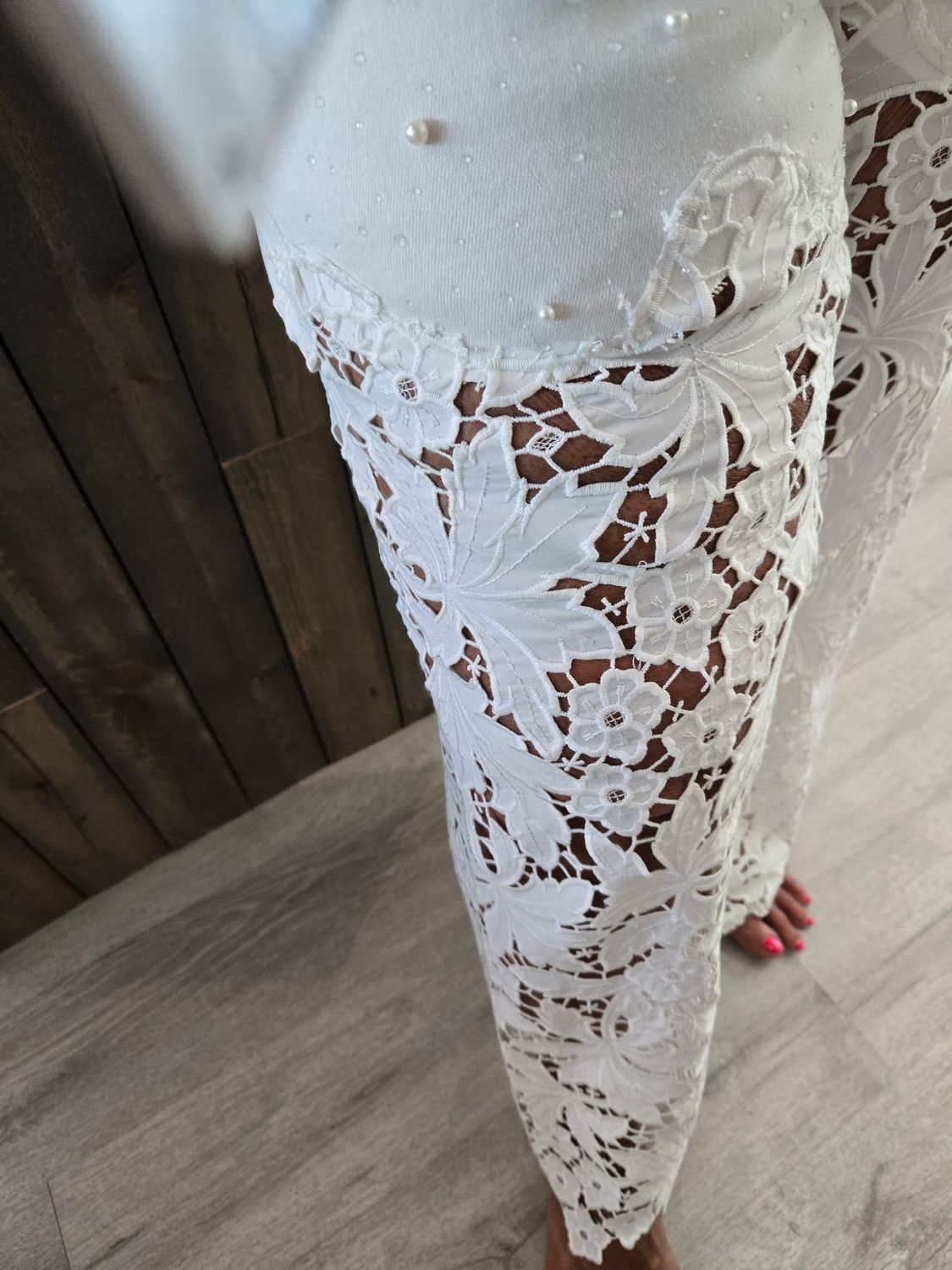 Bayeas New York 30" floral lace jeans