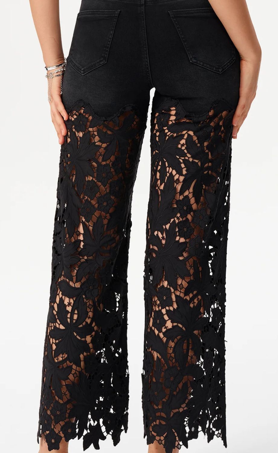 Bayeas New York 30" floral lace jeans