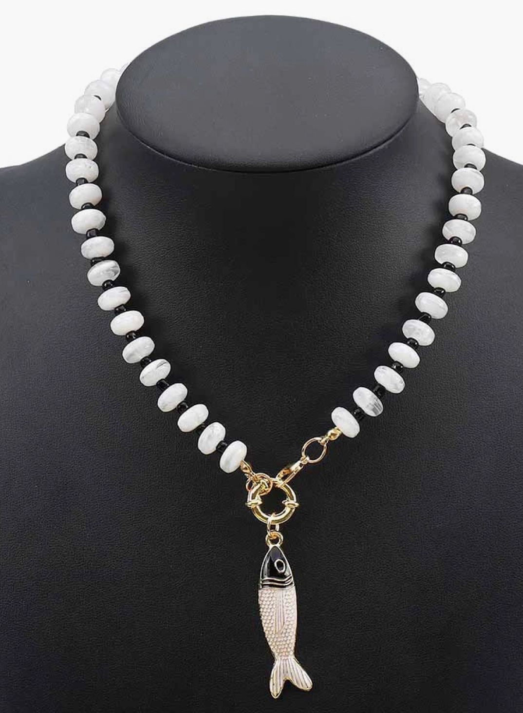 Fish Pendant Beaded necklace