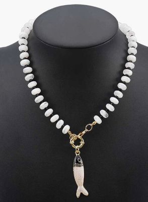 Fish Pendant Beaded necklace