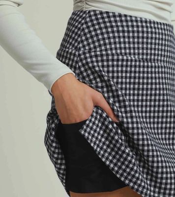 Umgee Gingham Plaid Skort