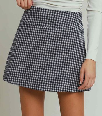 Umgee Gingham Plaid Skort