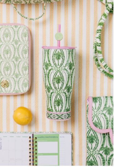 Lily Pulitzer 36oz stainless steel tumbler w/straw