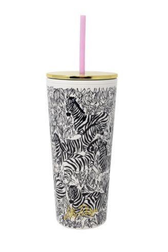 Lily Pulitzer 24 oz tumbler w/straw