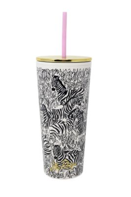Lily Pulitzer 24 oz tumbler w/straw