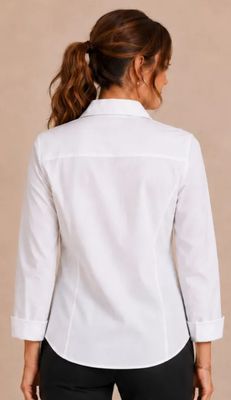 STUDDED POPLIN BUTTON DOWN RIBBED KNIT SIDES TOP
