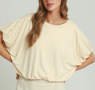 Umgee Bamboo double lined bubble sleeve &amp; hem top