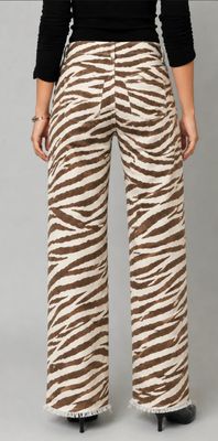 Baby Zebra 31" INSEAM FRAY HEM WIDE LEG PANT