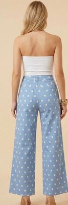 Polka Dot Wide Leg Casual Pants