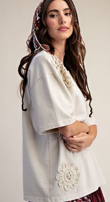 Easel Crochet Patch washed top