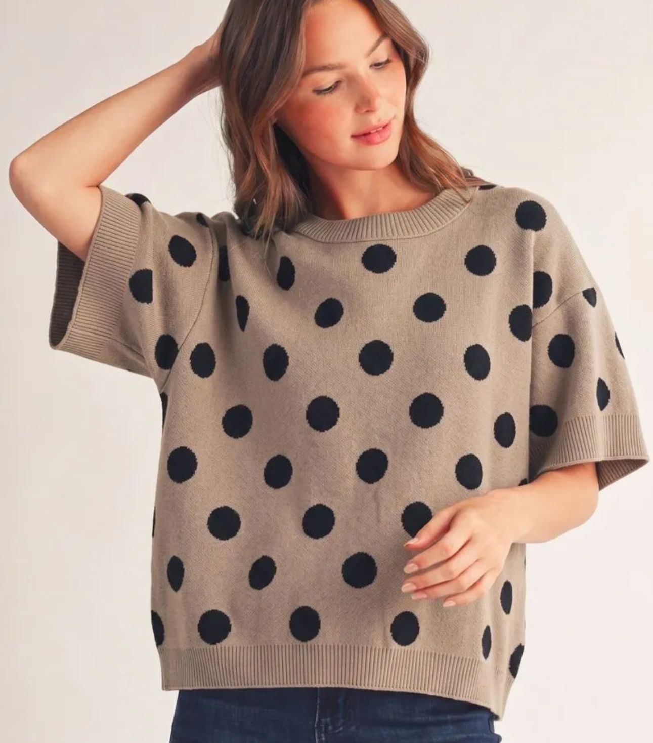 Polka dot comfy sweater top