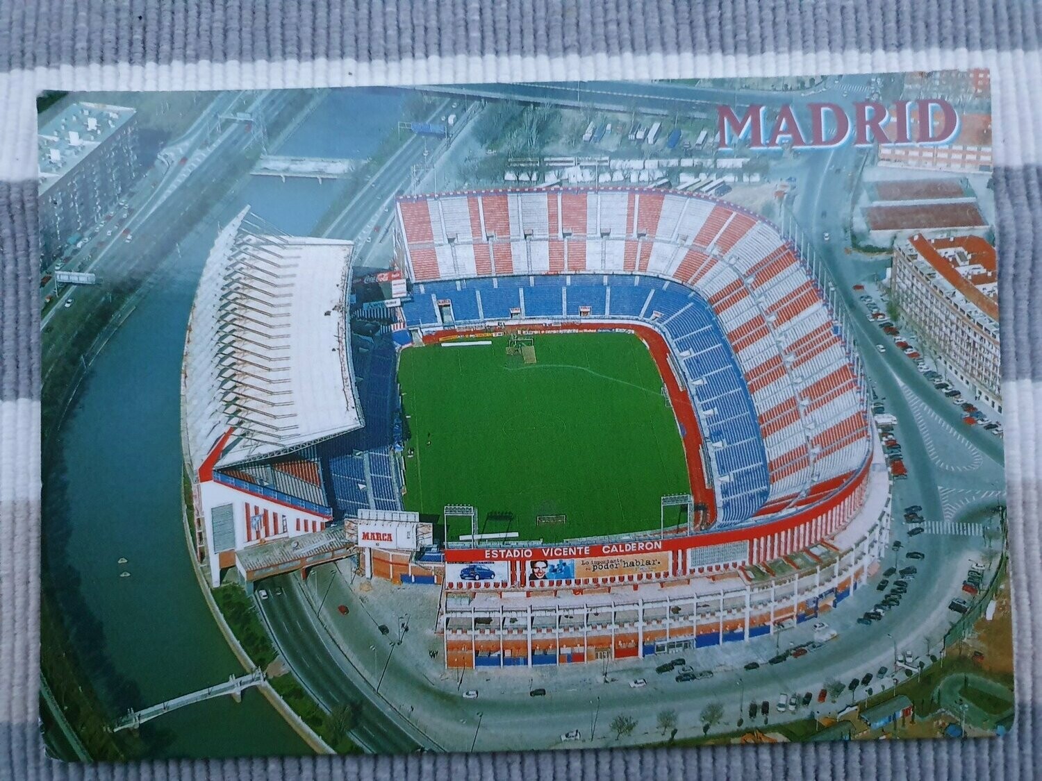 Atletico Madrid Altes Stadion Estadio Vicente Calderon Luftaufnahme Postkarte Sehr Rar