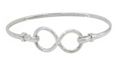 Sterling silver infinity bangle. Approx size: 28 x 14mm, 3mm width band