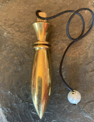 Large metal pendulum - gold colour drop with cord