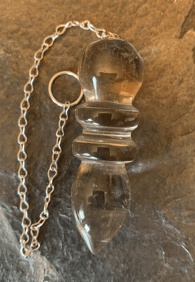 Large Egyptian Smoky Quartz pendulum with chain