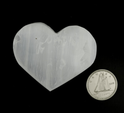 Selenite puffy heart. Size: 2" to 2"