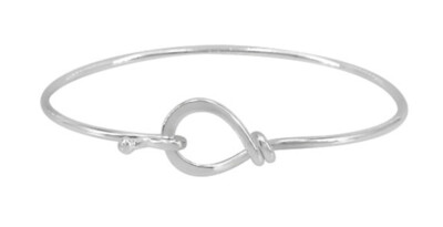 Sterling silver hook bangle Size: 69 x 59mm (outer dimension) 2mm thickness wire.