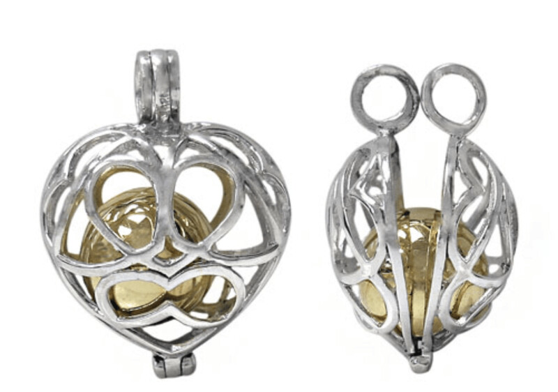 Sterling silver, Harmony ball pendant. Approx size: 23mm L x 24mm W and 13.5mm Diameter (ball)